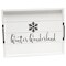 Mod Lighting and Decor "Winter Wonderland" Rectangular Wooden Decorative Tray - 15.5" - White and Black